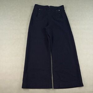 Vintage US Navy Wool Pants Mens 33 Sailor Bell Bottom Button Fly Uniform (31x28)